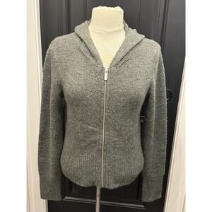 Calvin Klein Gray Full Zip Hooded Sweater Top Women's Small
